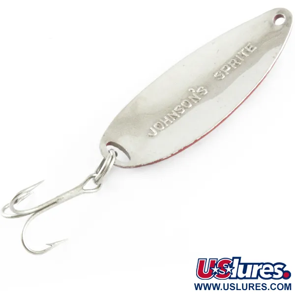 Vintage   Johnson Sprite, 1/3oz Red / White / Nickel fishing spoon #4226