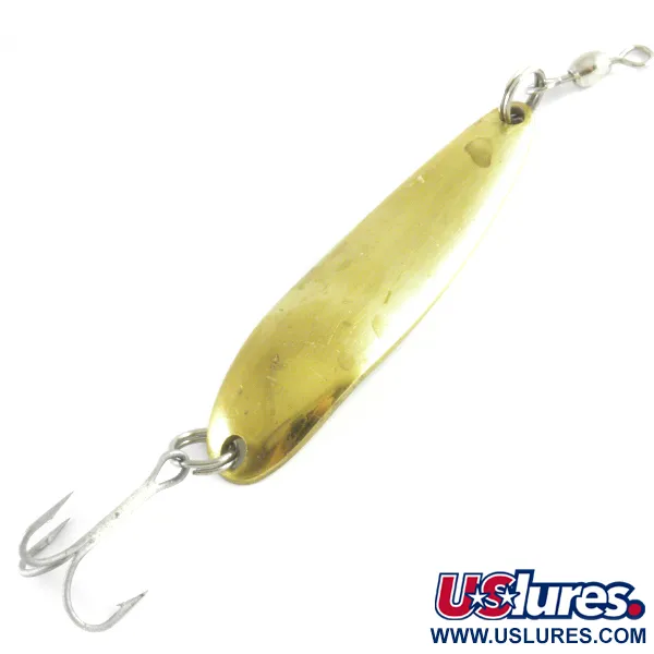 Vintage  Luhr Jensen Krocodile Die #4, 1/2oz Gold fishing spoon #4228