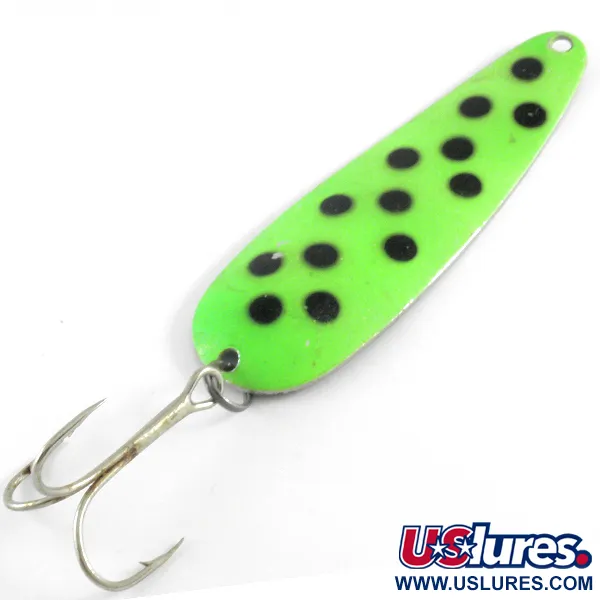 Vintage  Worth Chippewa, 2/3oz Green / Black / Nickel fishing spoon #4230