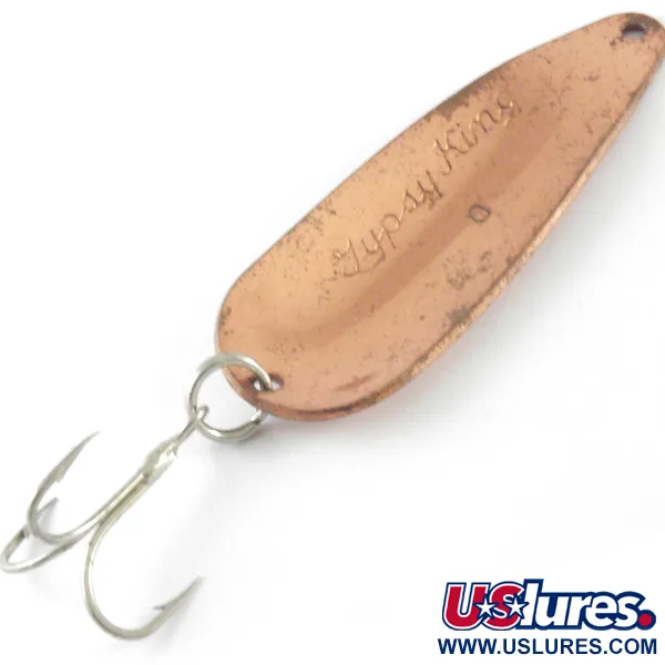 Vintage  Weller GyPSY KING 0, 2/5oz Copper fishing spoon #4232