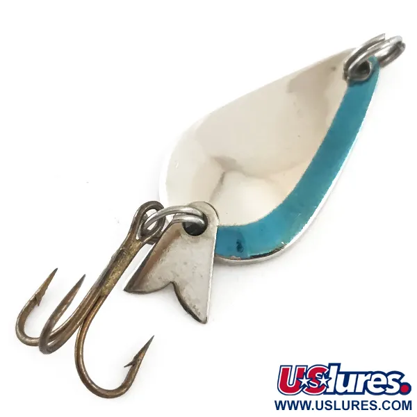 Vintage  Acme K.O. Wobbler, 1/8oz Nickel / Blue fishing spoon #4236