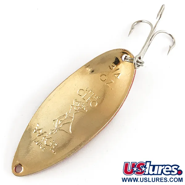 Vintage  Seneca Little Cleo (Hula Girl), 3/4oz Red / White / Gold fishing spoon #4245