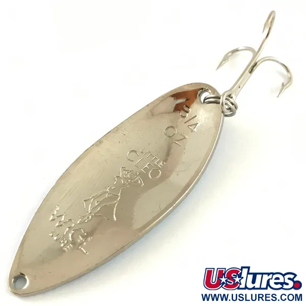 Vintage  Seneca Little Cleo (Hula Girl), 3/4oz Nickel / Light Blue fishing spoon #4246