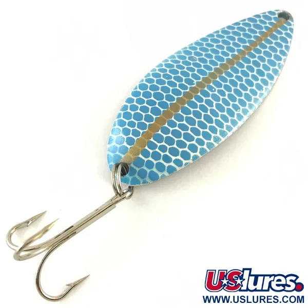 Vintage  Seneca Little Cleo (Hula Girl), 3/4oz Nickel / Light Blue fishing spoon #4246
