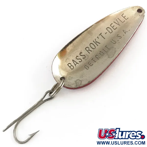 Vintage  Eppinger Dardevle Rok't Imp, 3/4oz Red / White / Nickel fishing spoon #4259