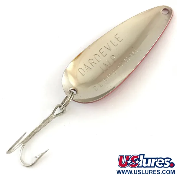 Vintage  Eppinger Dardevle Imp, 2/5oz Red / White / Nickel fishing spoon #4260