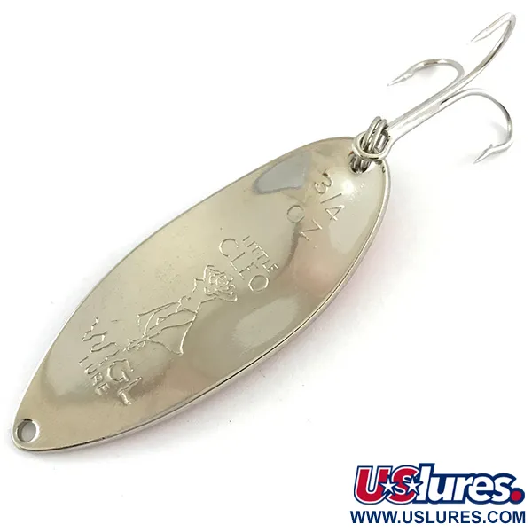 Vintage  Seneca Little Cleo (Hula Girl), 3/4oz Nickel / Red / White fishing spoon #4272