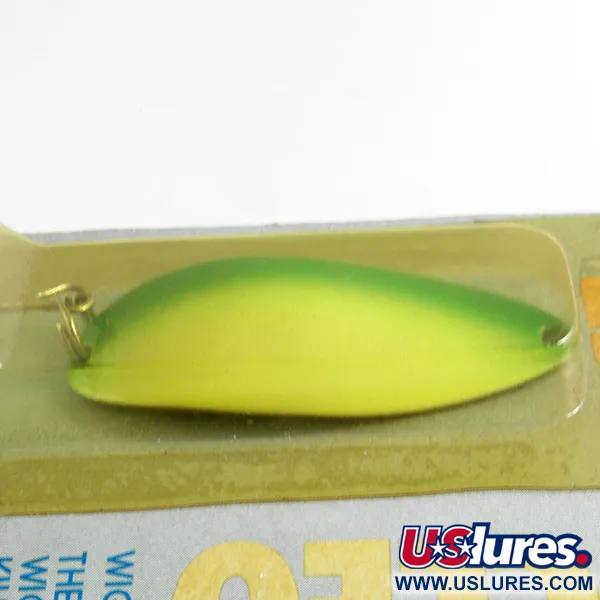  Seneca Little Cleo (Hula Girl), 1/2oz Yellow / Green / Nickel fishing spoon #4286
