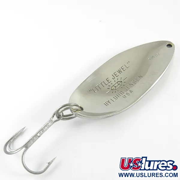 Vintage  Luhr Jensen Little Jewel, 3/4oz Nickel / Blue / Pink fishing spoon #4295