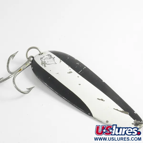 Vintage  Eppinger Dardevle, 1oz Black / White / Nickel fishing spoon #4302