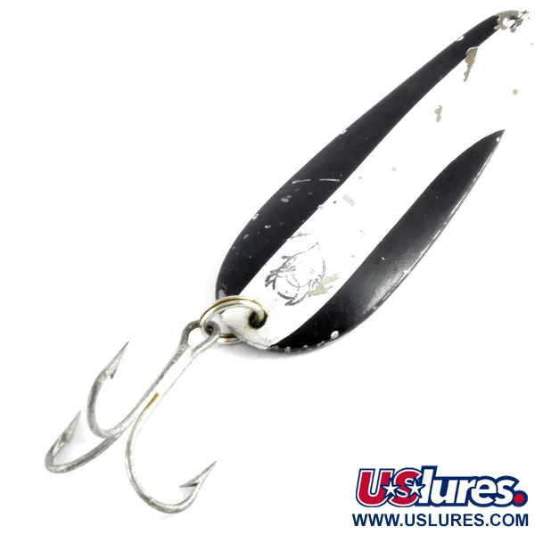 Vintage  Eppinger Dardevle, 1oz Black / White / Nickel fishing spoon #4302
