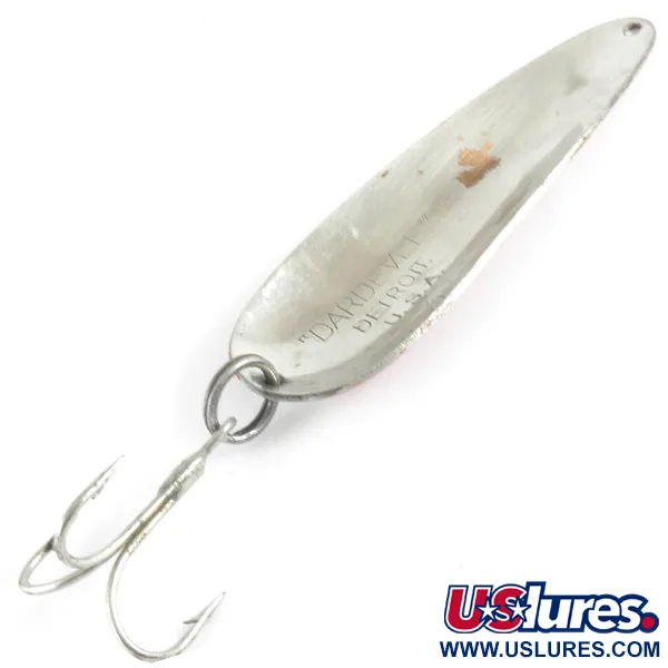 Vintage  Eppinger Dardevle, 1oz Red / White / Nickel fishing spoon #4303