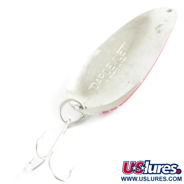 Vintage  Eppinger Dardevle Dardevlet , 3/4oz Red / White / Nickel fishing spoon #4305