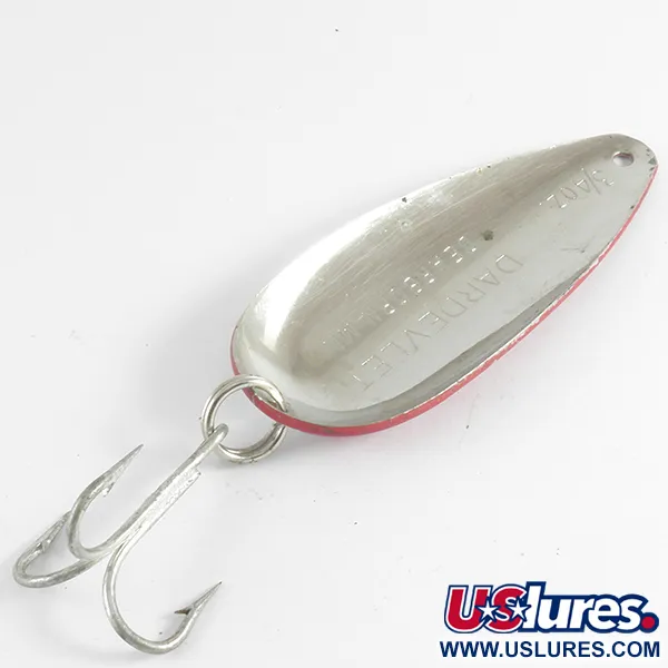 Vintage  Eppinger Dardevle Dardevlet , 3/4oz Red / White / Nickel fishing spoon #4307