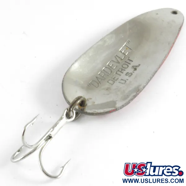 Vintage  Eppinger Dardevle Dardevlet , 3/4oz Red / White / Nickel fishing spoon #4309