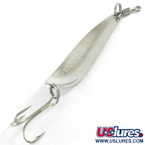 Vintage  Luhr Jensen Krocodile Die #5 Glow, 3/4oz White / Nickel Glow in Dark fishing spoon #4312