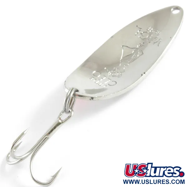 Vintage  Seneca Little Cleo (Hula Girl), 1/2oz Nickel / Orange fishing spoon #4314