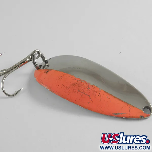 Vintage  Seneca Little Cleo (Hula Girl), 1/2oz Nickel / Orange fishing spoon #4314