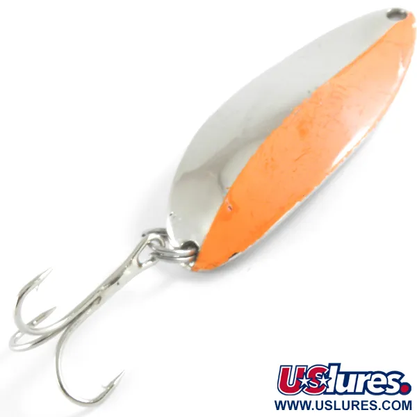 Vintage  Seneca Little Cleo (Hula Girl), 1/2oz Nickel / Orange fishing spoon #4314