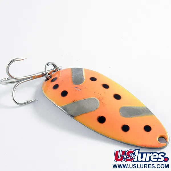 Vintage  Seneca Little Cleo (Hula Girl), 1/2oz Orange / Nickel fishing spoon #4316