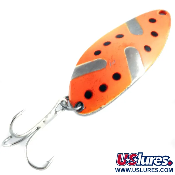 Vintage  Seneca Little Cleo (Hula Girl), 1/2oz Orange / Nickel fishing spoon #4316