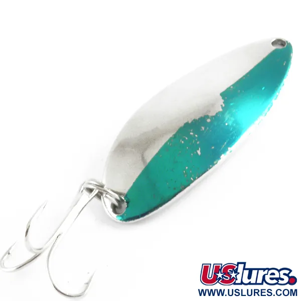 Vintage  Seneca Little Cleo (Hula Girl), 1/2oz Nickel / Green fishing spoon #4318