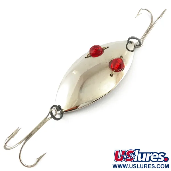 Vintage  Hofschneider Red Eye Wiggler, 1oz Nickel / Red fishing spoon #4338