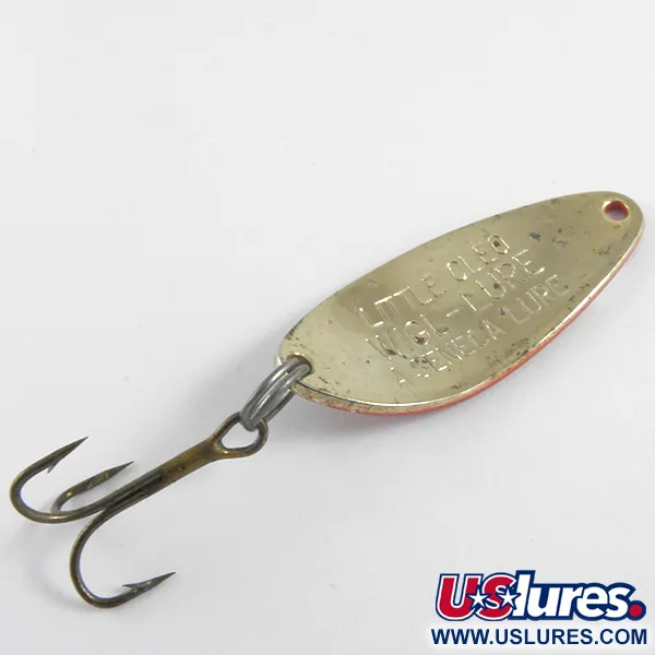 Vintage  Seneca Little Cleo, 1/4oz Red / White / Gold fishing spoon #4340