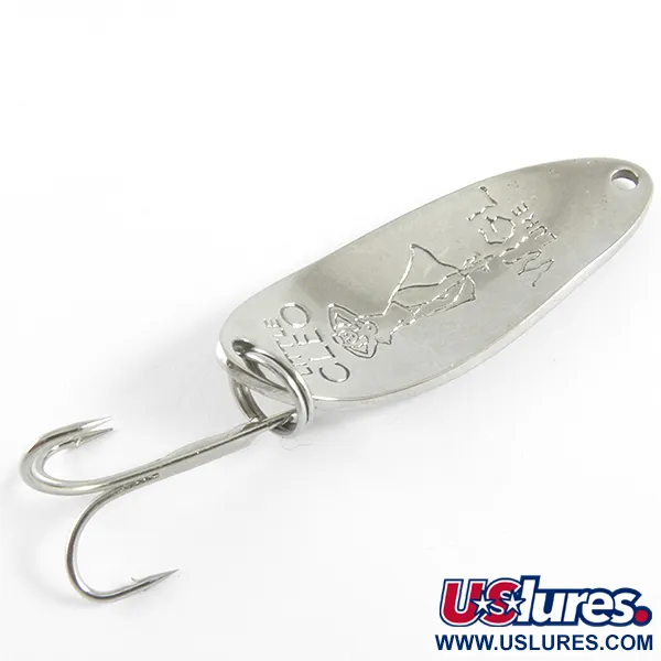 Vintage  Seneca Little Cleo (Hula Girl), 1/3oz Nickel / Golden Hologram fishing spoon #4341