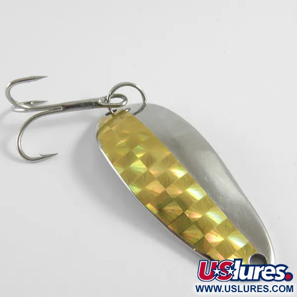 Vintage  Seneca Little Cleo (Hula Girl), 1/3oz Nickel / Golden Hologram fishing spoon #4341