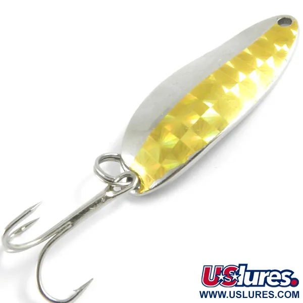 Vintage  Seneca Little Cleo (Hula Girl), 1/3oz Nickel / Golden Hologram fishing spoon #4341