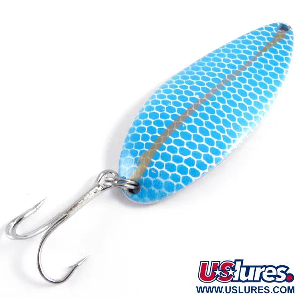Vintage  Seneca Little Cleo (Hula Girl), 3/4oz Light Blue / Nickel fishing spoon #4342