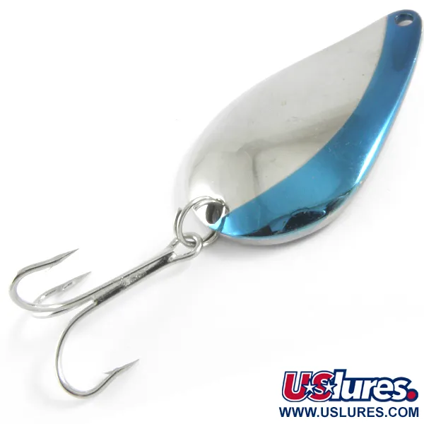 Vintage  Acme K.O. Wobbler, 3/4oz Nickel / Blue fishing spoon #4345