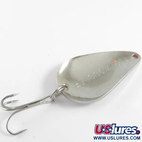 Vintage  Acme K.O. Wobbler, 1/2oz Nickel / Orange fishing spoon #4349