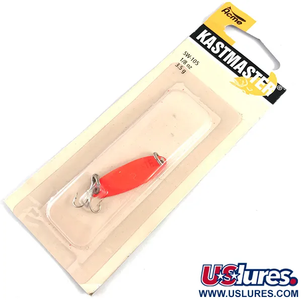  Acme Kastmaster UV, 1/8oz Orange UV Glow in UV light, Fluorescent fishing spoon #4361