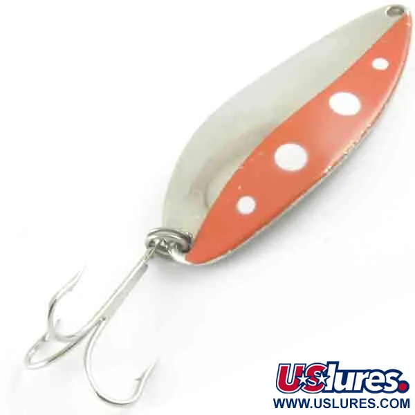 Vintage  Seneca Little Cleo (Hula Girl), 3/4oz Nickel / Red / White fishing spoon #4389