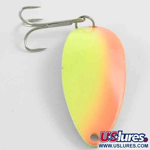 Vintage  Seneca Little Cleo (Hula Girl), 1/2oz Yellow / Orange / Nickel fishing spoon #4390