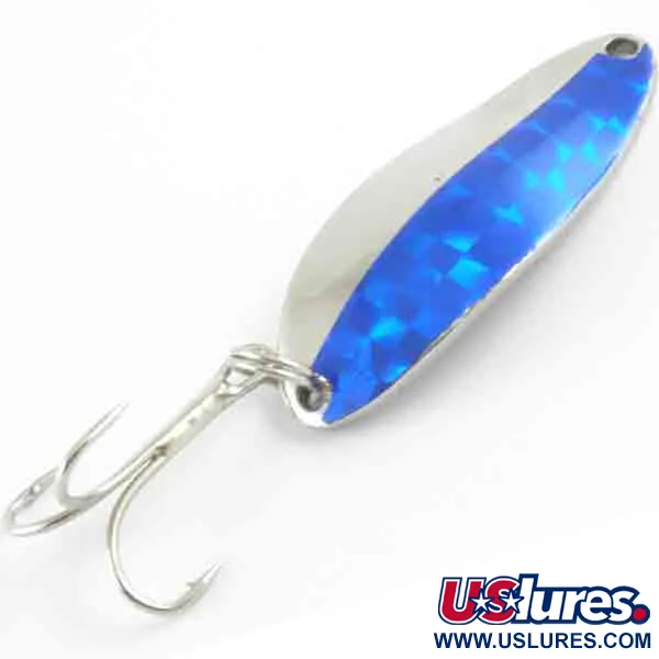 Vintage  Seneca Little Cleo (Hula Girl), 1/3oz Nickel / Blue fishing spoon #4391