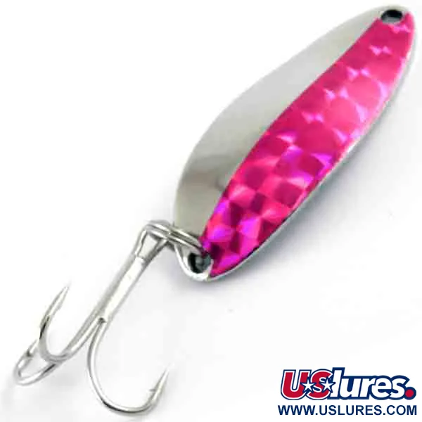 Vintage  Seneca Little Cleo (Hula Girl), 1/3oz Nickel / Pink fishing spoon #4392