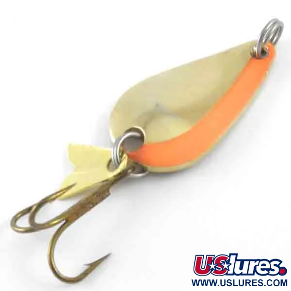 Vintage  Acme K.O. Wobbler, 1/8oz Gold / Orange fishing spoon #4397
