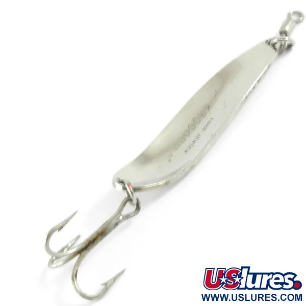 Vintage  Luhr Jensen Krocodile Die #5, 1oz Nickel / Red fishing spoon #4429