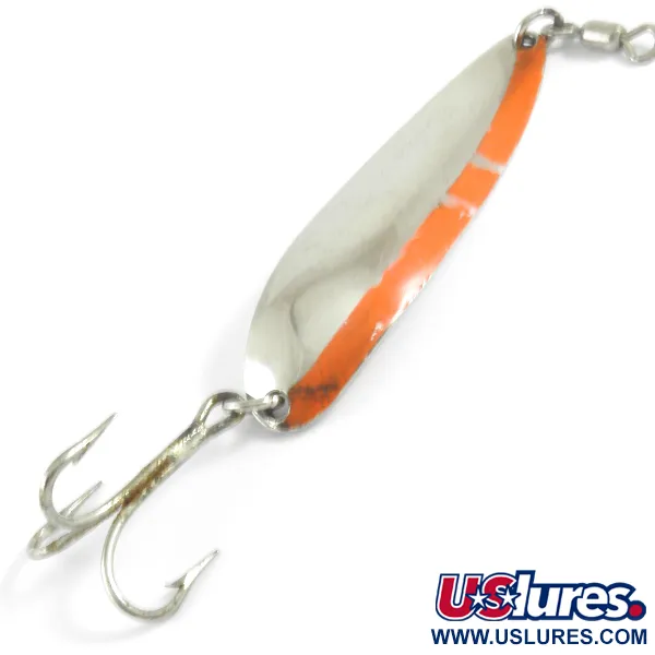 Vintage  Luhr Jensen Krocodile Die #5, 1oz Nickel / Red fishing spoon #4429