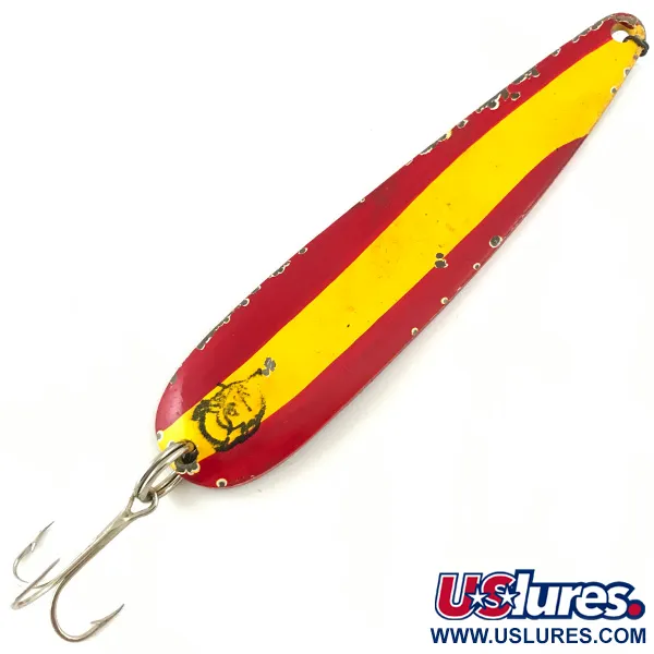 Vintage  Eppinger Dardevle Seadevlet, 1 1/3oz Yellow / Red / Nickel fishing spoon #4466