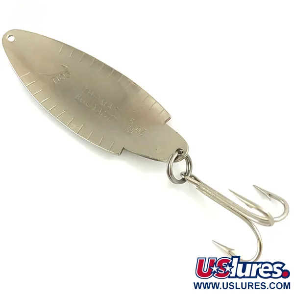Vintage   Thomas Buoyant, 3/4oz Nickel / Red / Yellow fishing spoon #4468