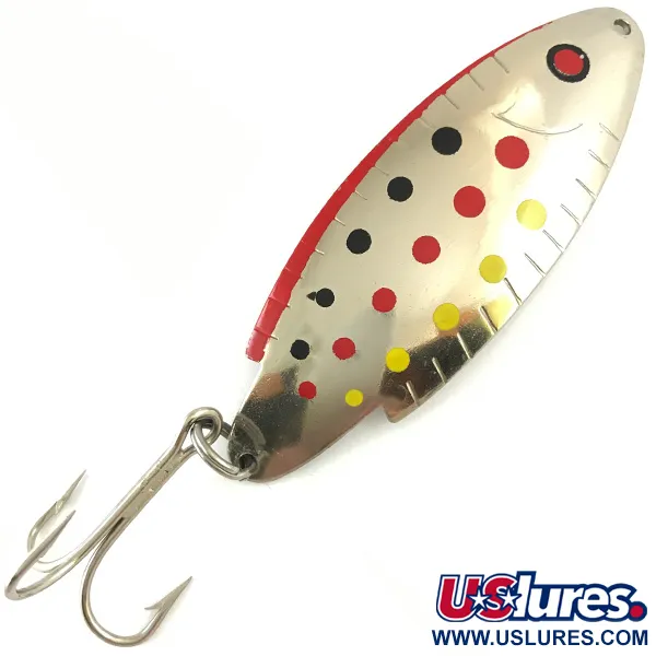 Vintage   Thomas Buoyant, 3/4oz Nickel / Red / Yellow fishing spoon #4468
