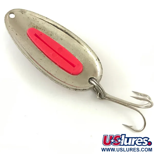 Vintage   Blue Fox Pixee UV, 3/4oz Hammered Nickel / Pink fishing spoon #4474