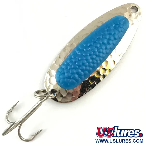 Vintage   Blue Fox Pixee , 1/2oz Hammered Nickel / Blue fishing spoon #4475
