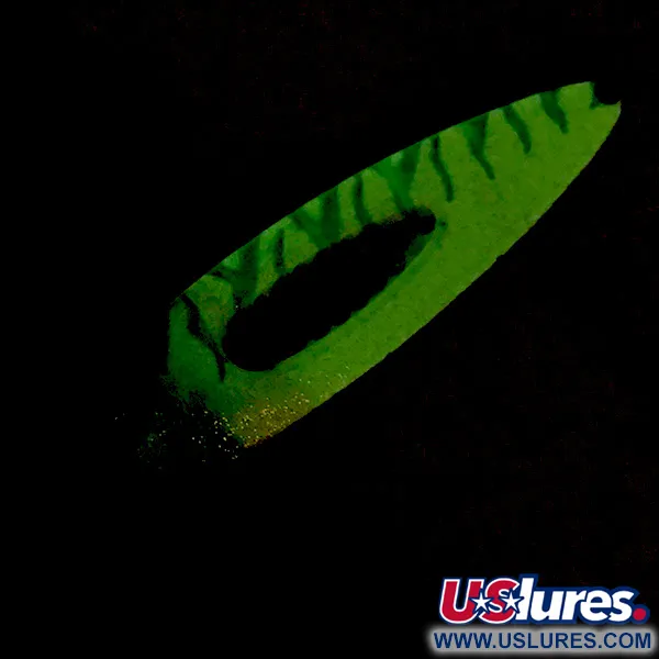Vintage  Blue Fox Bue Fox Trixee UV Glow, 2/5oz Fluorescent UV, Glow in Dark fishing spoon #4477