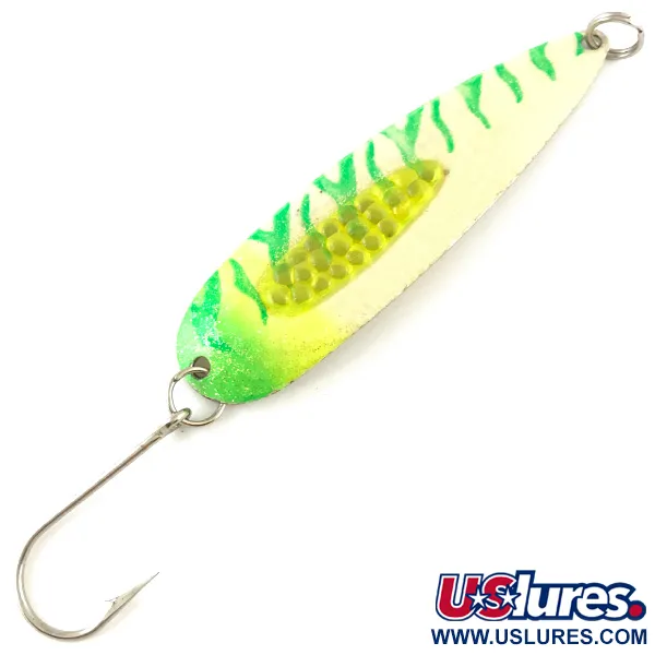 Vintage  Blue Fox Bue Fox Trixee UV Glow, 2/5oz Fluorescent UV, Glow in Dark fishing spoon #4477