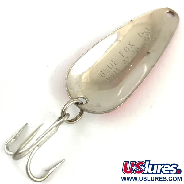 Vintage   Blue Fox Aqua Spoon, 1/4oz Red / White / Nickel fishing spoon #4487